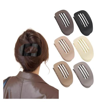 4/6 Pack Flat Claw Clips for Women, Small Non-Slip Hair Clips Pure Color Gentle Hold  Invisible Hair Grips for Thin/Thick Hair, Updos, Ponytails & Bobby Pins Alternative(Gold)