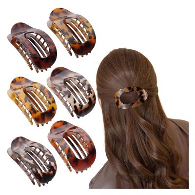 4/6 Pack Flat Claw Clips for Women, Small Non-Slip Hair Clips Pure Color Gentle Hold  Invisible Hair Grips for Thin/Thick Hair, Updos, Ponytails & Bobby Pins Alternative(Chrome)