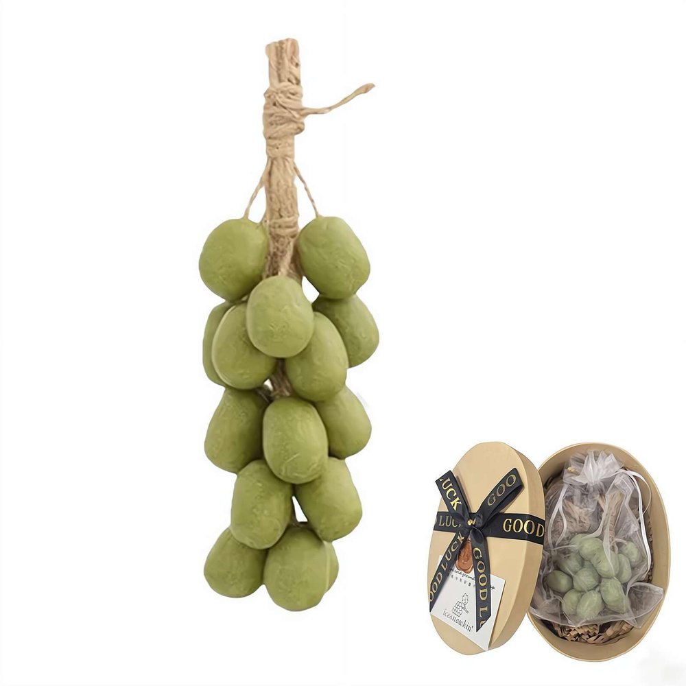 Advanced Handmade Soap, Grape on a Ropes, Handmade Natural Cold Process Artisan Bath Grapes Bunch Cold Soaps, Handcrafted Bath Ornament for Face, Body Shower & Hands (green With packaging box 1pcs)
