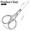 2 Pcs Mini Scissors for Eyebrows Makeup Scissors Stainless Steel Professional Precision Trimmer for Beauty Nose Ear Beard Mustache with Textured Anti-Slip Handle Grooming Tool for Women Men view 2