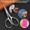 2 Pcs Mini Scissors for Eyebrows Makeup Scissors Stainless Steel Professional Precision Trimmer for Beauty Nose Ear Beard Mustache with Textured Anti-Slip Handle Grooming Tool for Women Men view 4