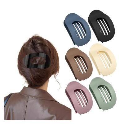 4/6 Pack Flat Claw Clips for Women, Small Non-Slip Hair Clips Pure Color Gentle Hold  Invisible Hair Grips for Thin/Thick Hair, Updos, Ponytails & Bobby Pins Alternative(Gray)