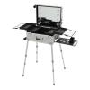 21'' Aluminum Lockable Makeup Travel Case, Rolling Makeup Train Case with LED Lights Mirror & Socket and Charging Ports, Makeup Vanity Station for Makeup Artists, Hairdressers, Beauticians (Silver) view 1