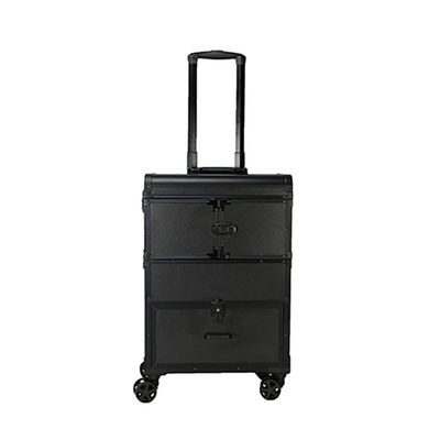 Beauty Nail Roller Case Makeup Travel Case Folding Suitcase Aluminum With Cosmetic Storage Tool Box (Color : Rose Gold, Size : 400X190X400Mm) (Svart 400X190X400Mm),Svart400X190X400Mm