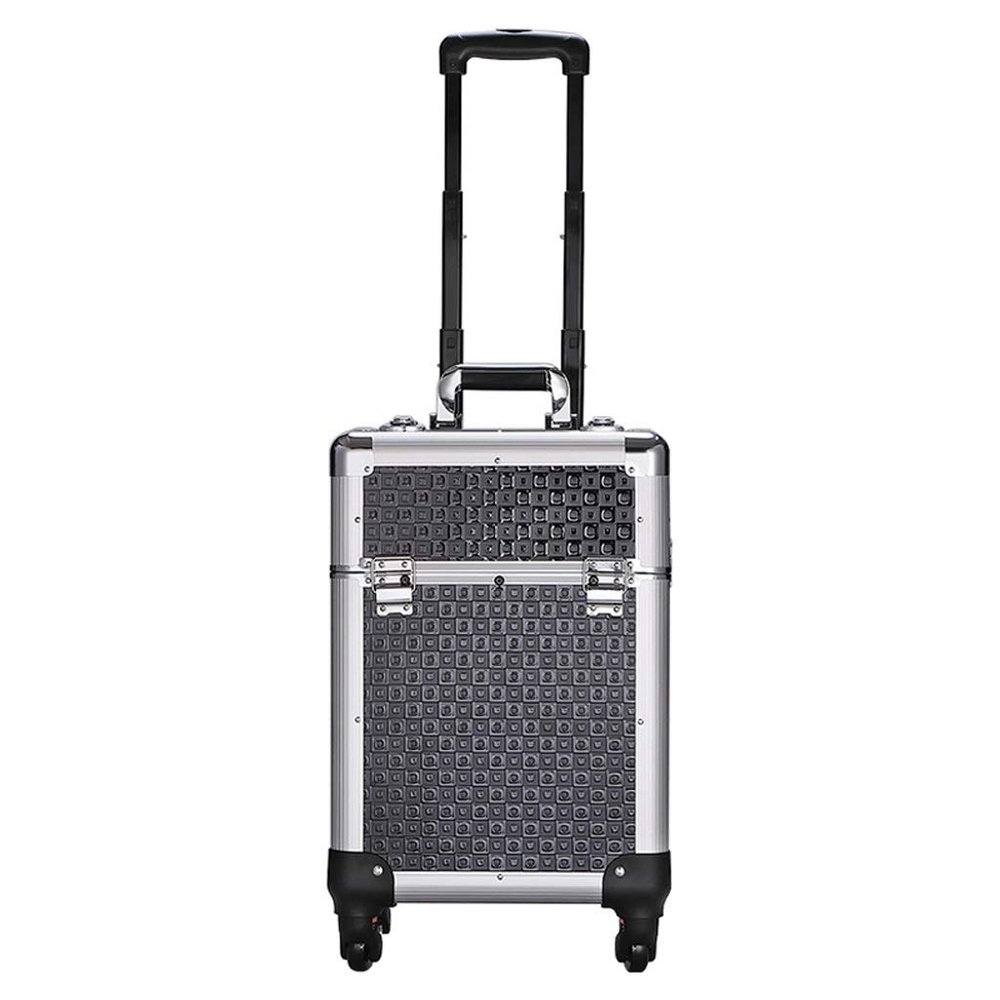 SDVantage Toolbox for Home Aluminum Alloy Toolbox Multifunction Rolling Cosmetic Case Train Case Makup Trollry Beauty Toolbox Multi-Layer Trays Large Travel Cosmetic Box Tool Case