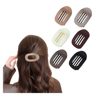 4/6 Pack Flat Claw Clips for Women, Small Non-Slip Hair Clips Pure Color Gentle Hold  Invisible Hair Grips for Thin/Thick Hair, Updos, Ponytails & Bobby Pins Alternative(Black)