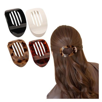 4/6 Pack Flat Claw Clips for Women, Small Non-Slip Hair Clips Pure Color Gentle Hold  Invisible Hair Grips for Thin/Thick Hair, Updos, Ponytails & Bobby Pins Alternative(Orange)