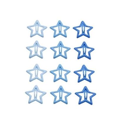 12 Pcs Blue Star Hairpin Fashion Women Alloy Side Hair Barrettes Cool Girls Color Hair Accessories Hair Boutique Headwear Accessories Hair Clips