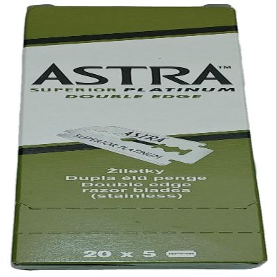 100x Astra Superior Platinum Double Edge Razor Blades Pack Stainless Steel