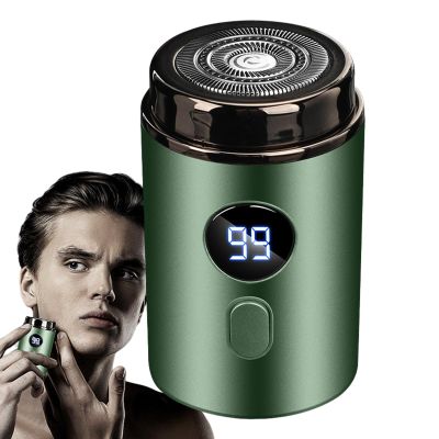 Electric Hair Trimmer - Small Beard Shaver, Digital Display | Portable Facial Groomer, Rechargeable Mini Shaving Tool with LED Power for Dad, Boyfriend, Teenager Face Care, 1.77x2.95 inches