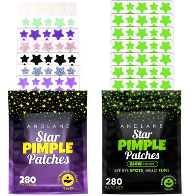Andlane 280 Pcs Multicolor + 280 Pcs Glow in the Dark Pimple Patches