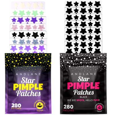 Andlane 280 Pcs Multicolor + 280 Pcs Black Star Pimple Patches