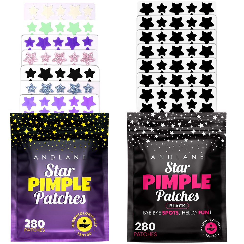 Andlane 280 Pcs Multicolor + 280 Pcs Black Star Pimple Patches