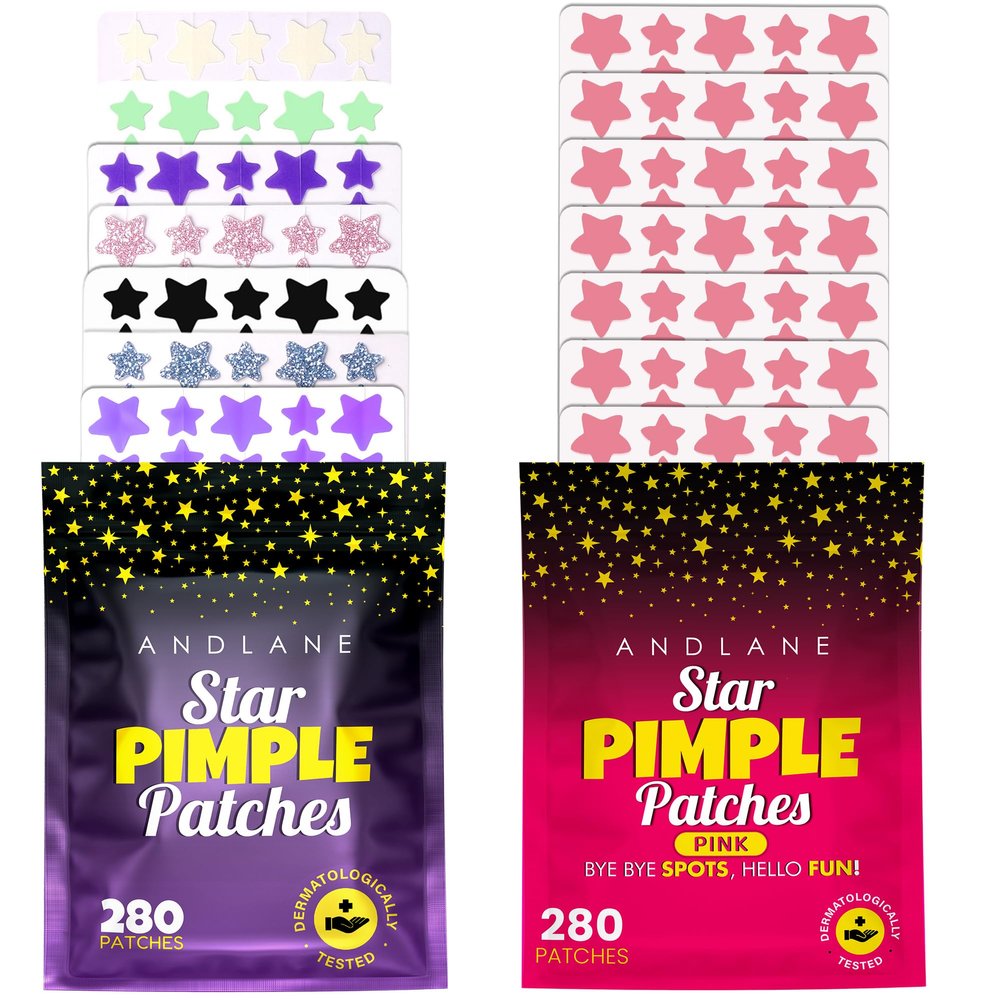Andlane 280 Pcs Multicolor + 280 Pcs Pink Star Pimple Patches