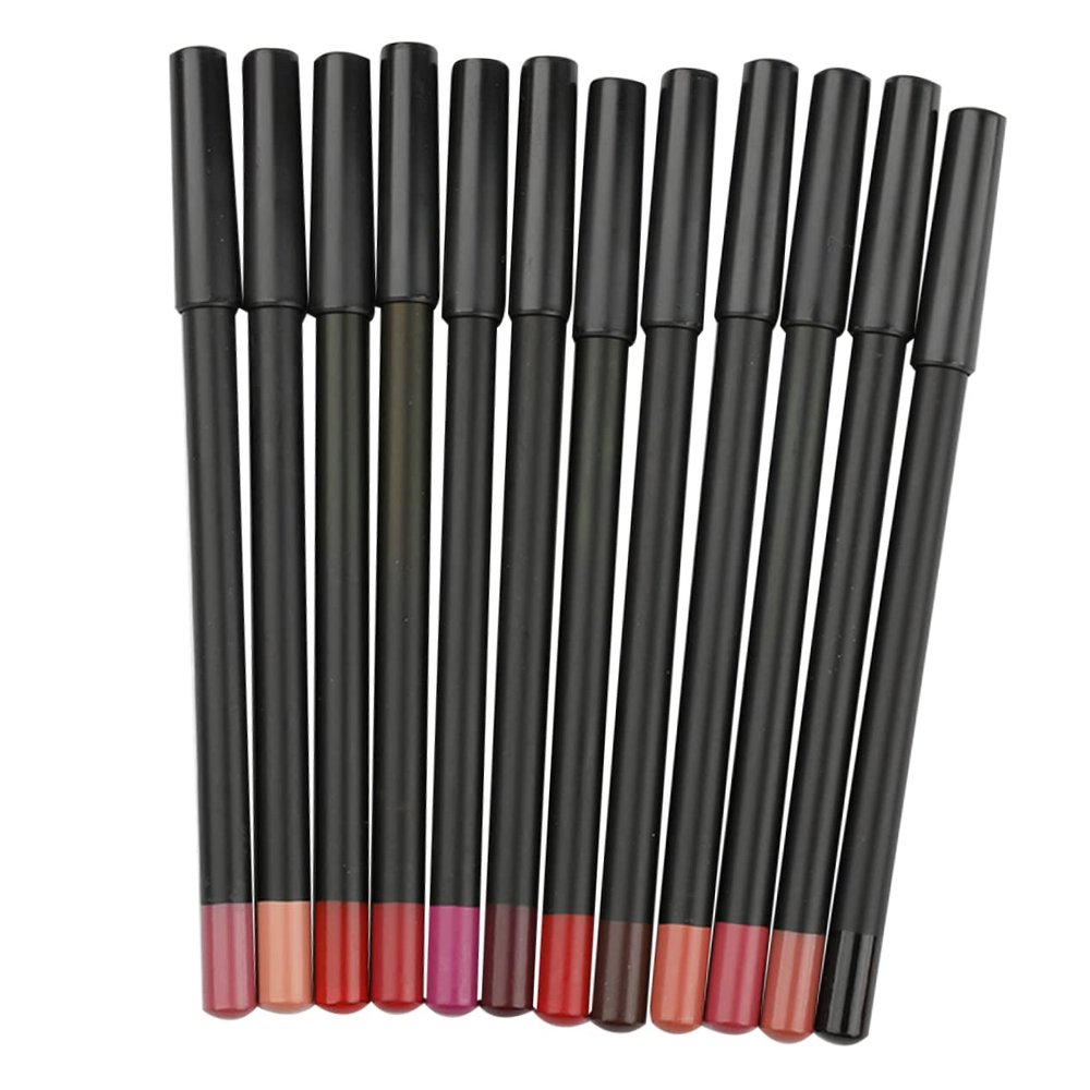 SWOOMEY 12pcs Matte Lip Liner Pencils Multi Functional Lip Shaping Makeup for Natural Definition and Spillover Prevention Easy to Use Gift Kit