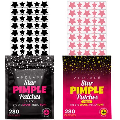 Andlane 280 Pcs Black + 280 Pcs Pink Star Pimple Patches