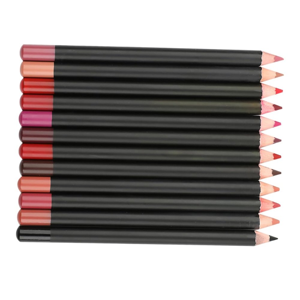 ELAYARD 12pcs Matte Lip Liner Pencils Smooth Makeup Lip Contour and Fade Resistant Wear