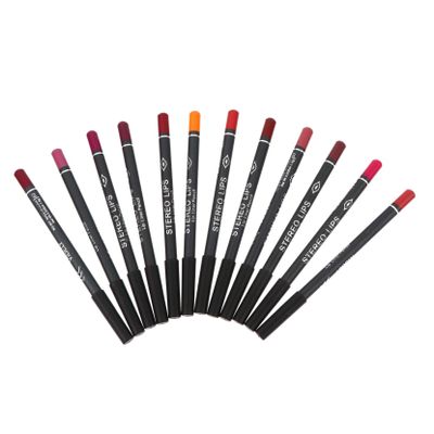 CIYODO 12Pcs Matte Lip Shaping Pencil Wood Cosmetic Accessory for Defining Lips Eyebrows and Eyeliner Pigmented Makeup Supplies