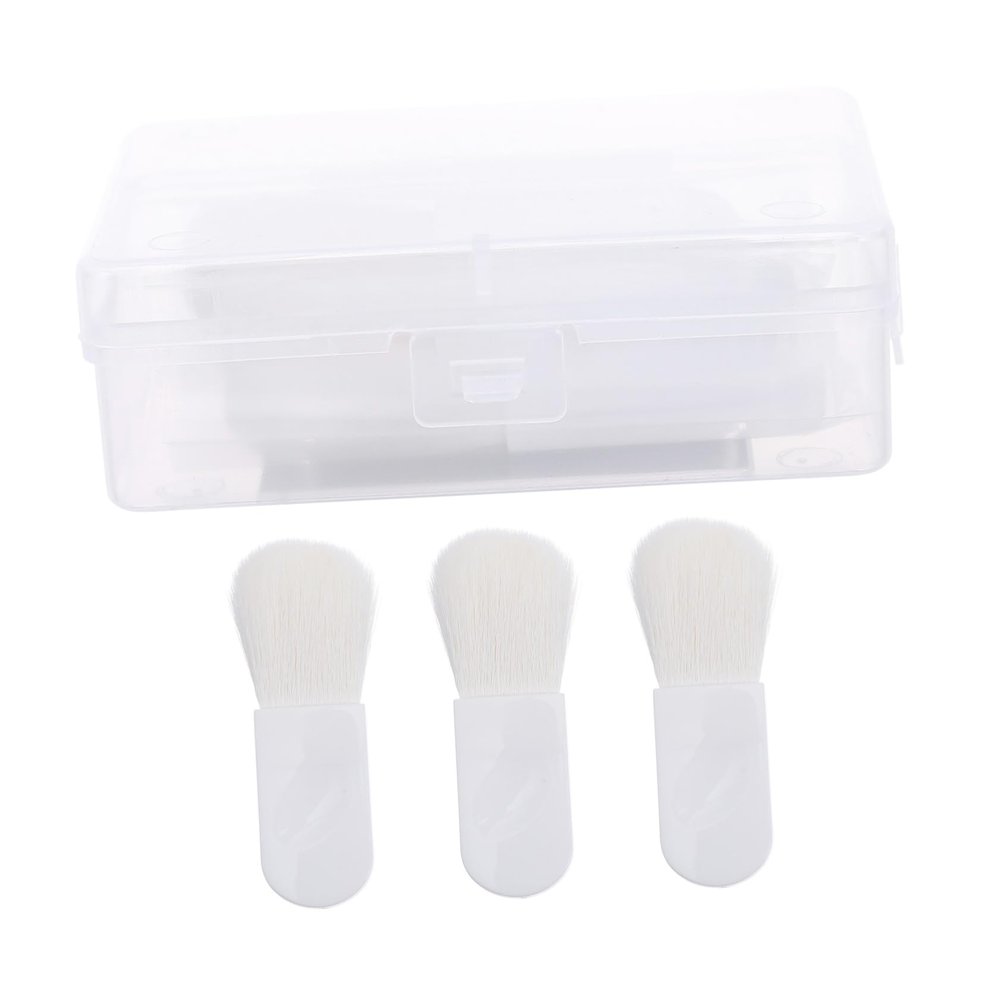 BAZEITFLOW 3pcs Mini Blush Brush with Soft Synthetic Bristles for Loose Powder Makeup Portable Womens Cosmetics Tool for Travel and Daily Face Application Random Color