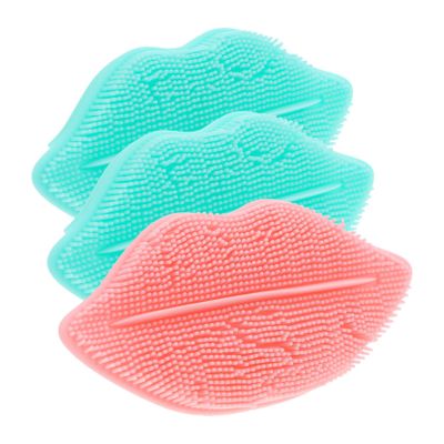 BATHVEVE 3pcs Silicone Facial Brush for Deep Cleansing and Exfoliating Lips and Nose Gentle Soft Scrubber for Sensitive Skin Ergonomic Manual Face Wash Tool Random Color