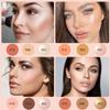 "16-Color Contour, Highlighter & Blush Palette with 2 Brushes  Long-Lasting Powder for Natural Glow & Face Sculpting" view 3
