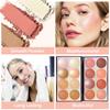 "16-Color Contour, Highlighter & Blush Palette with 2 Brushes  Long-Lasting Powder for Natural Glow & Face Sculpting" view 4