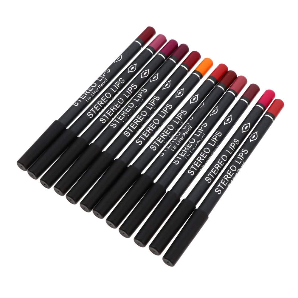 COLLBATH 12Pcs Matte Lip Liner Pencil Smooth Lip Shaping Cosmetic Pencils and Eyeliner Application Rich Pigment Portable Colors