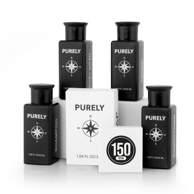 150Piece Bulk Travel Toiletries Set | Hotel & Airbnb Essentials | 1.3oz WheatStraw Bottles | Guest Bathroom Supplies + Homeless Outreach Kit