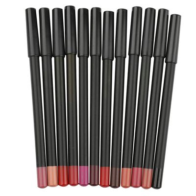 EXQUIMEUBLE 12pcs Lip Liner Pencils Matte Finish Makeup for Precise Lip Shaping and Portable Use