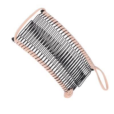 Anneome Beige Tooth Side Hair Comb Clip for Women Non Slip Banana Clip Hair Styling Tool with Fish Shaped Design for Salon and Everyday Use