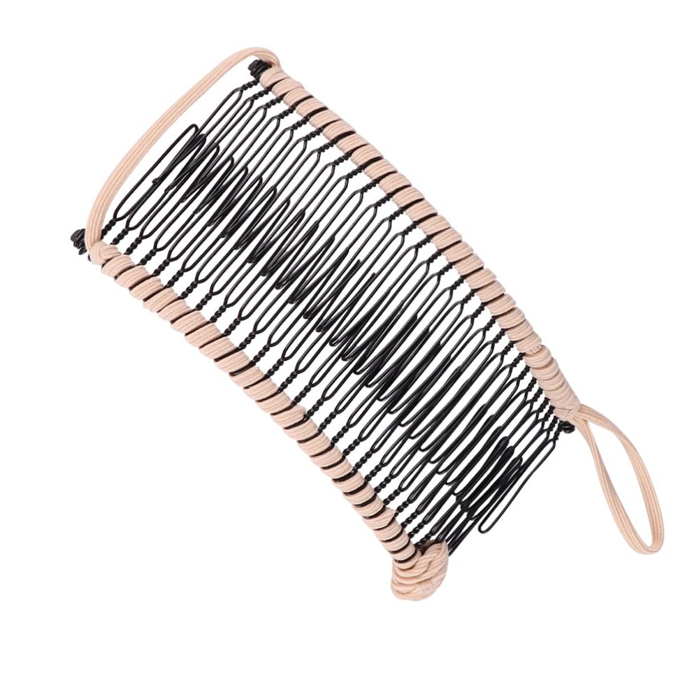 Anneome Beige Tooth Side Hair Comb Clip for Women Non Slip Banana Clip Hair Styling Tool with Fish Shaped Design for Salon and Everyday Use