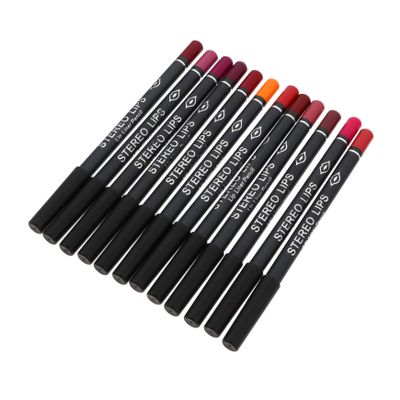 NOLITOY 12Pcs Lip Liner Pencil Matte Lip Shaping Makeup Accessory for Women and Sweat Formula Multi and Wear