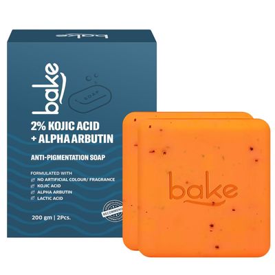 BA.K.E.. Anti-Pigmentation Soap with 2% Kojic Acid and Alpha Arbutin, 200 gm / 6.76 Fl Oz, Pack of 2