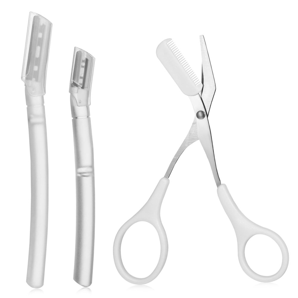 Anneome Eyebrow Shaping Kit with Scissors and Trimmers Safe Design Non Slip Handle Transparent for Precise Brow Grooming and Easy Use by Women and Men