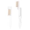 DINHEAROM 2Pcs Folding Eyelash and Eyebrow Comb Stainless Steel Lash Separator with Transparent White and Gold Handle Convenient Beauty Tool for Women Suitable for Home and Professional Use view 1