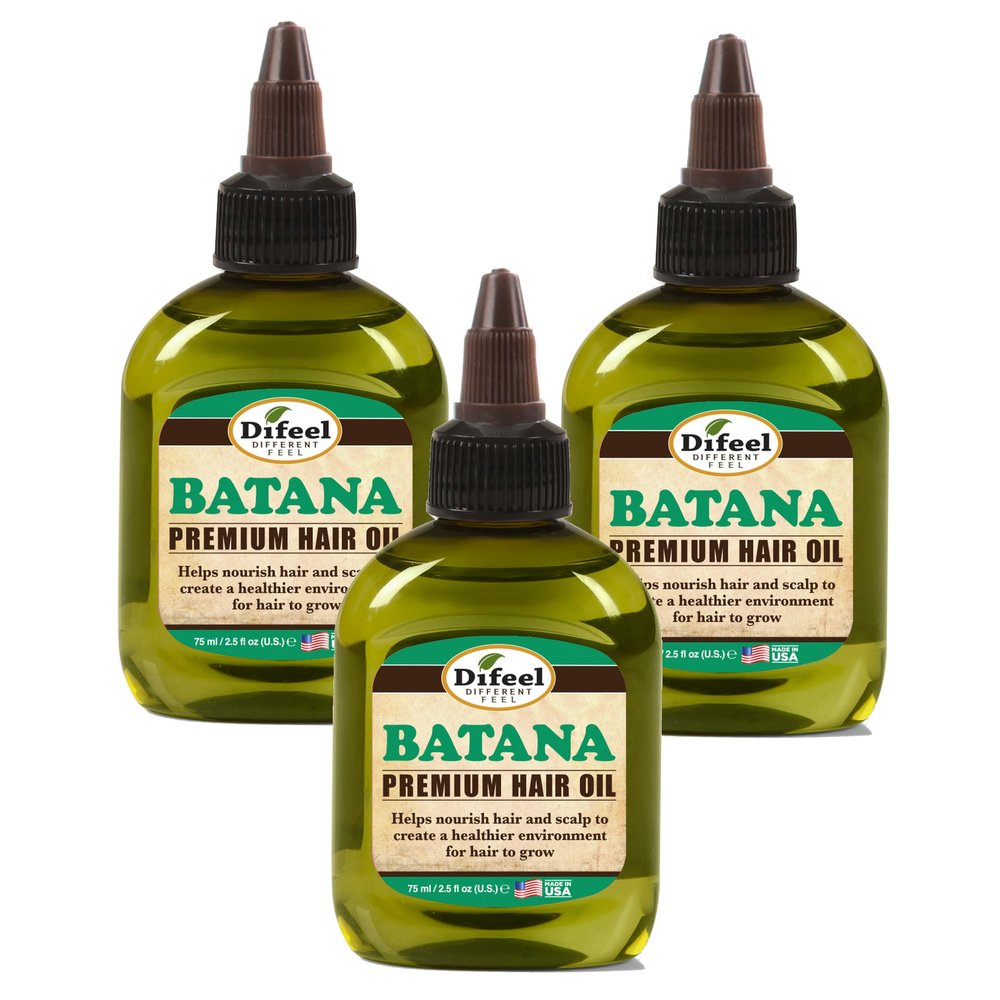 Difeel Batana Premium Hair Oil 2.5 oz (3-PACK). - Batana oil for Hair growth, Restores Moisture & Strengthens Hair