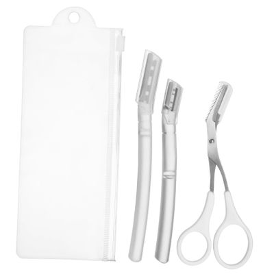 ELAYARD Eyebrow Trimmer Kit with Scissors Precise Grooming Tools for Shaping and Trimming Transparent Eyebrow Grooming Kit with Non Slip Handles Easy to Use for Women and Beginners