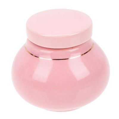 Didiseaon Ceramic Chinese Medicine Powder Jar with Airtight Spiral Lid Refillable Portable Cream Storage Container for Travel and Home Use Lotion and Mask Holder in Pink