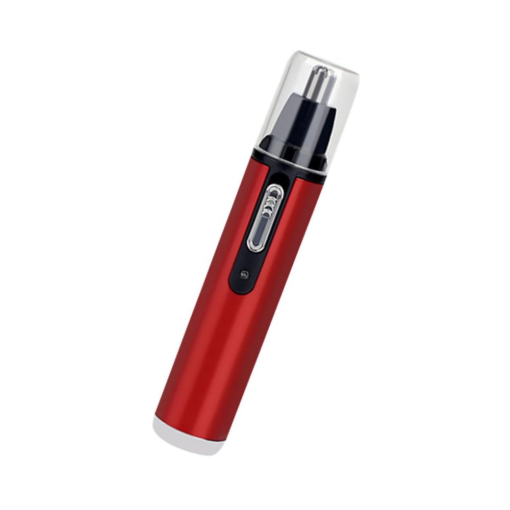 Beaupretty USB Rechargeable Electric Nose Hair and Eyebrow Trimmer for Men and Women Quiet Micro Motor Compact Facial Hair Remover Red Yd Model