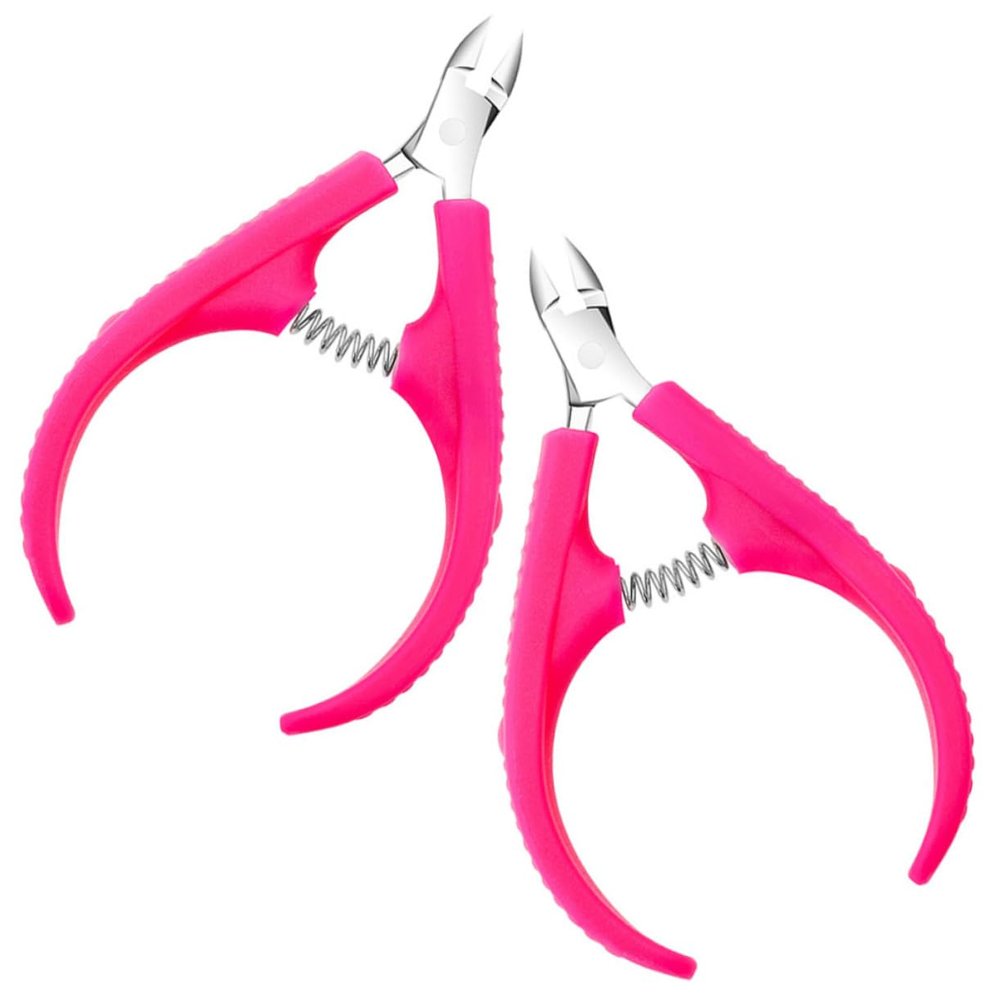 CTIRCHIU 2Pcs Spring Cuticle Trimmer Nail Art Tool with Handle Professional Manicure Dead Skin Scissors for Precise Nail Cuticle Cleaning and Trimming Lightweight and Accessory for Home and
