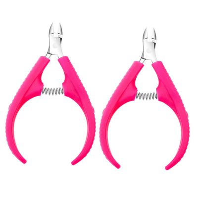 LOORGVEL 2Pcs Portable Nail Cuticle Clippers Non Slip Cuticle Trimmers for Manicure Fingernail and Toenail Dead Skin Removal Stainless Steel Tools