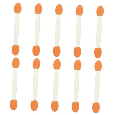 NIYANGLE 100pcs Double Ended Sponge Eyeshadow Applicators Oval Latex Tips Lightweight Makeup Sticks for Eye Shadow Eyebrow Lip Color Application for Beginners and Professional Use