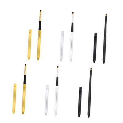 HEALEEP 6Pcs Retractable Lipstick Brush with Lid Portable Professional Makeup Lip Balm Applicator Fine Synthetic Bristles for Even Lip Color Compact Beauty Tool for Travel