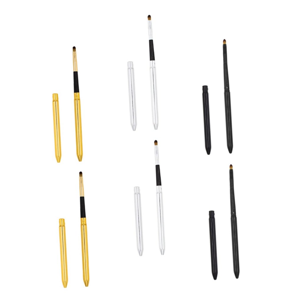 ARTSEWPLY 6Pcs Retractable Lipstick Applicator with Skin Friendly Bionic Wool Heads Portable Makeup Lip Brushes for Travel Professional Use and Women