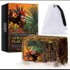 African Black Soap, 100% Raw Unrefined Handmade Natural Facial Cleansing Bar with Palm Oil, Traditional Beauty Soap for Acne, Blemishes view 2