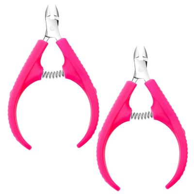 ERINGOGO 2Pcs Professional Cuticle Nipper with Ergonomic Handles Stainless Steel Dead Skin Remover for Manicure and Pedicure Non Slip Trimmer for Precise Nail Care at Home Salon