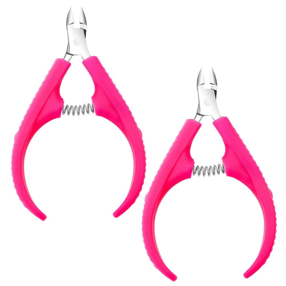 ERINGOGO 2Pcs Professional Cuticle Nipper with Ergonomic Handles Stainless Steel Dead Skin Remover for Manicure and Pedicure Non Slip Trimmer for Precise Nail Care at Home Salon