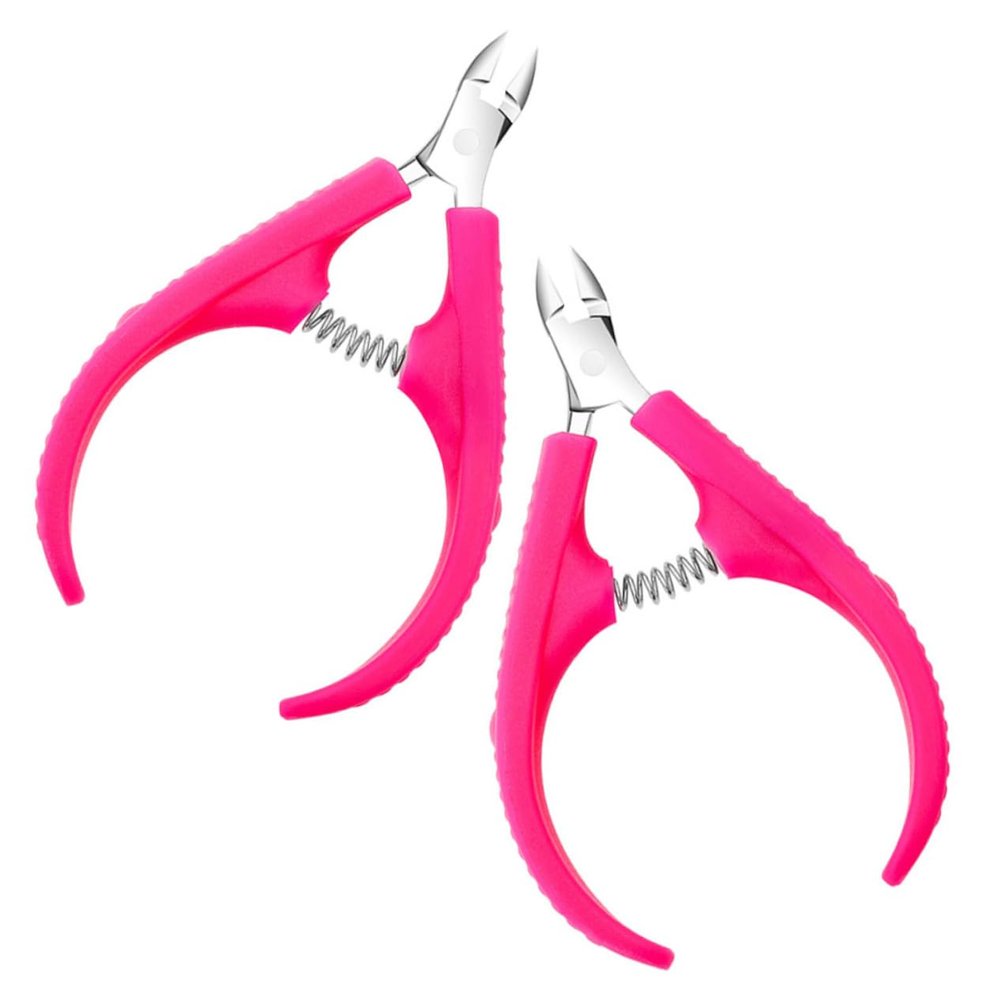 FONDOTIN 2Pcs Cuticle Nipper Nail Art Accessory Ergonomic Non Slip Dead Skin Scissors Portable Household Manicure Tool for Hangnail Removal and Precise Trimming
