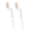 BELLIFFY 2Pcs Stainless Steel Eyebrow Comb and Eyelash Brush Foldable Metal Makeup Grooming Tool for Women Transparent White and Gold Design Convenient for Precise Brow and Lash Styling view 1