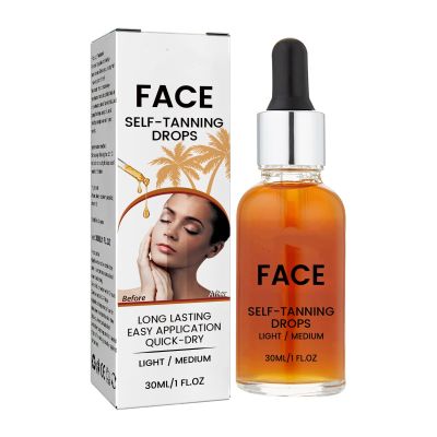 Self Tanning Drops for Face - Adjustable Bronzing Drops with Coffee Extract, Gradual Tan Enhancer for Natural Glow, Vegan & Non-Greasy Formula (3PCS)